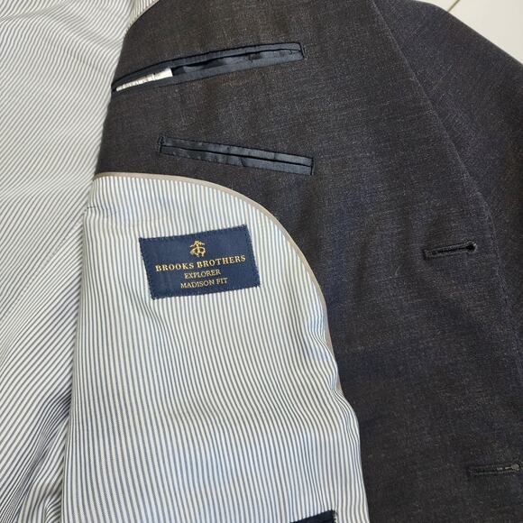 Brooks Brothers Mens Explorer Madison Fit Wool Blend Blazer Suit Jacket Size 42R - Picture 5 of 13